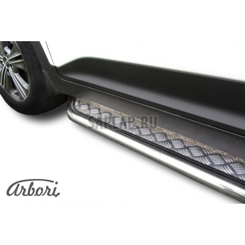 Купить ARBORI AFZDAHCRET4WD06 Защита штатных порогов Arbori d42 с листом усиленная HYUNDAI Creta 4WD 2016-