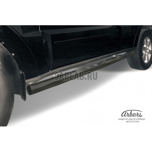 Купить ARBORI AFZDAMPJ11B Защита штатных порогов Arbori d76 с проступями черная MITSUBISHI PAJERO IV 2006-