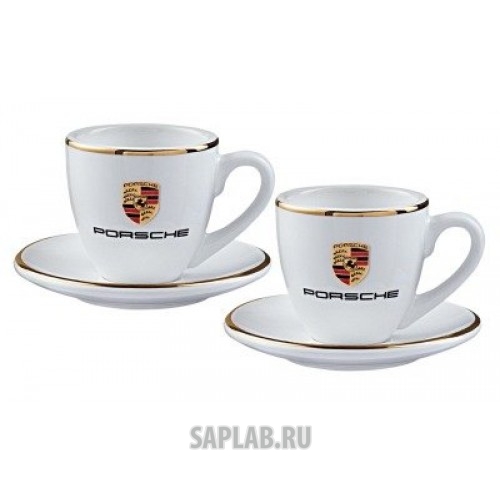 Купить Porsche WAP0505950H Набор из двух чашек для эспрессо Porsche Espresso Сups, Classic, White, артикул WAP0505950H