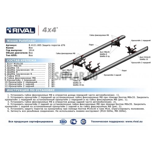 Купить запчасть RIVAL - R4121005 