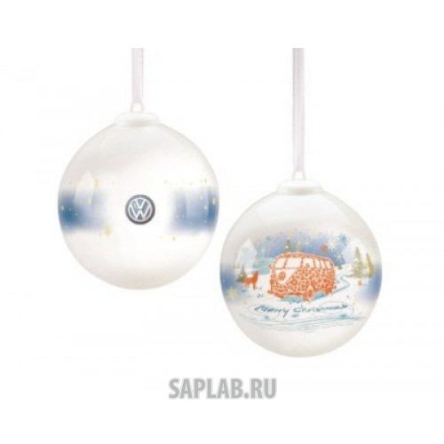 Купить Volkswagen 000087790G084 Елочный шар с изображением микроавтобуса Volkswagen T1, артикул 000087790G084