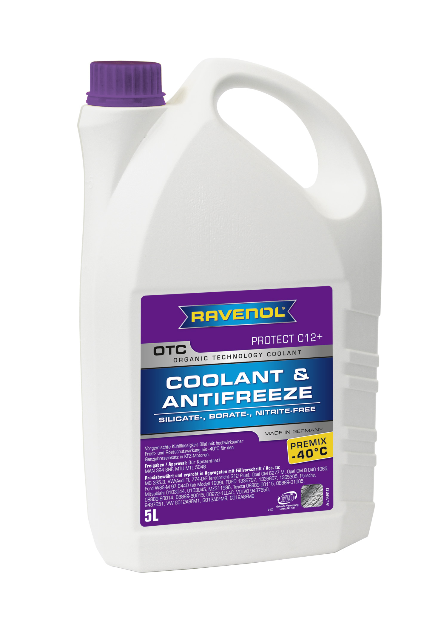 Купить Ravenol 4014835755550 Антифриз готовый к прим. лила OTC Organic Techn.Coolant Premix -40°C ( 5л)
