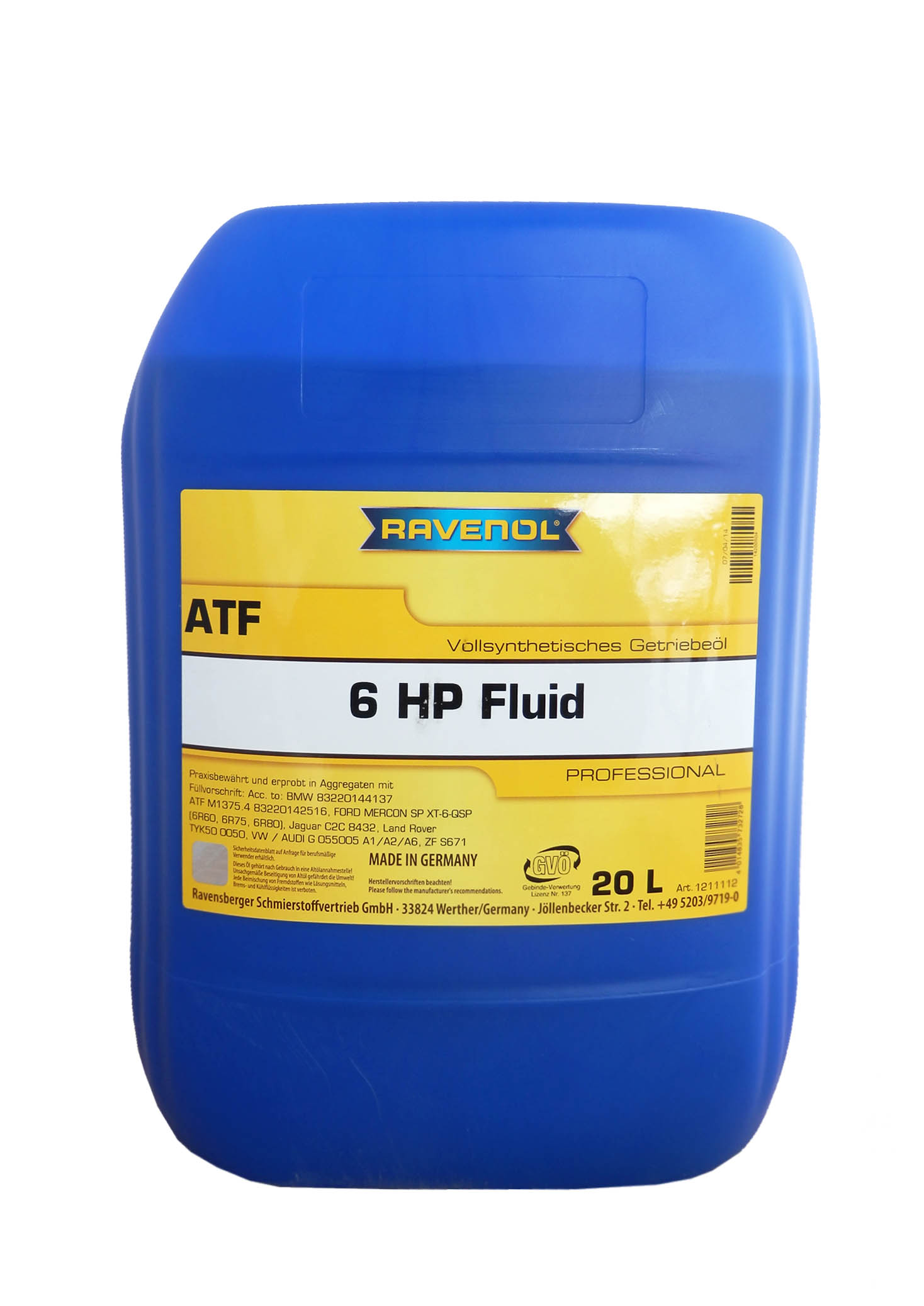 Купить Ravenol 4014835732728 Трансмиссионное масло ATF 6 HP Fluid (20л) new