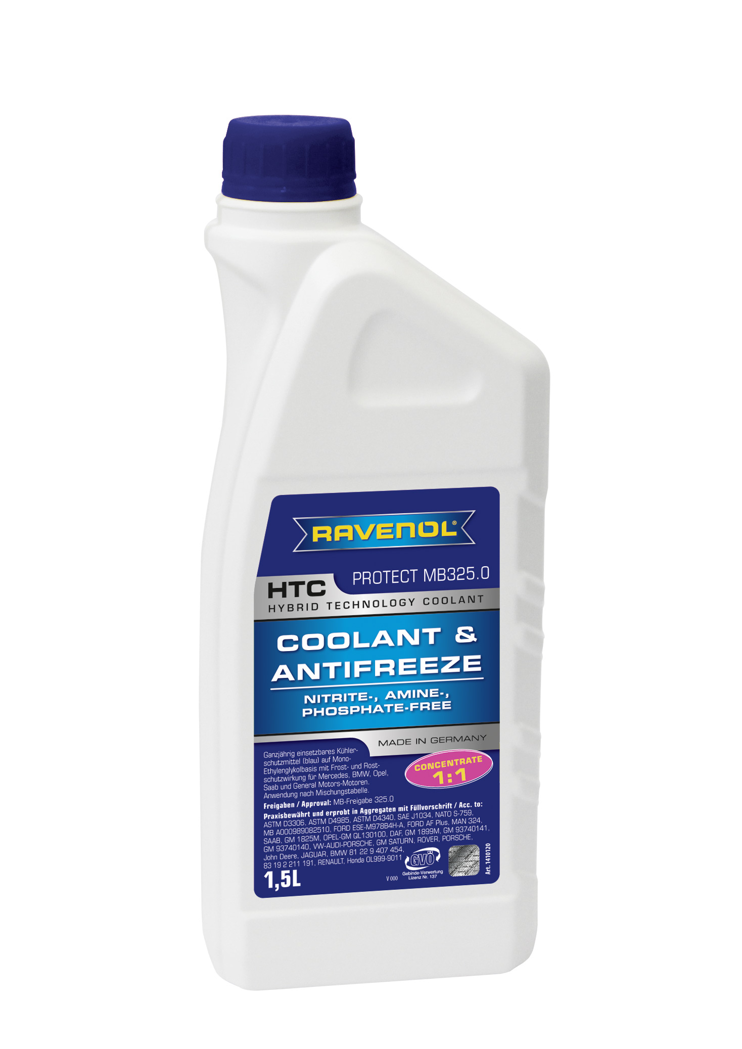 Купить Ravenol 4014835755611 Антифриз концентрат синий HTC Hybrid Techn.Coolant Concent-exclusiv ( 1,5л)